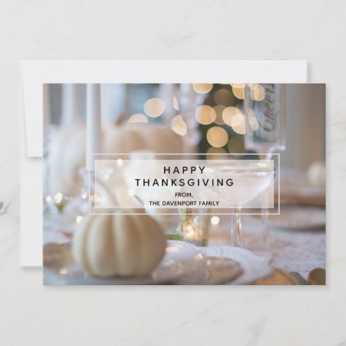 Thanksgiving Table Elegant Place Setting Photo Holiday Card