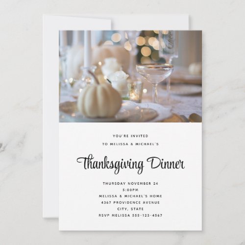 Thanksgiving Table Elegant Place Setting Photo Invitation