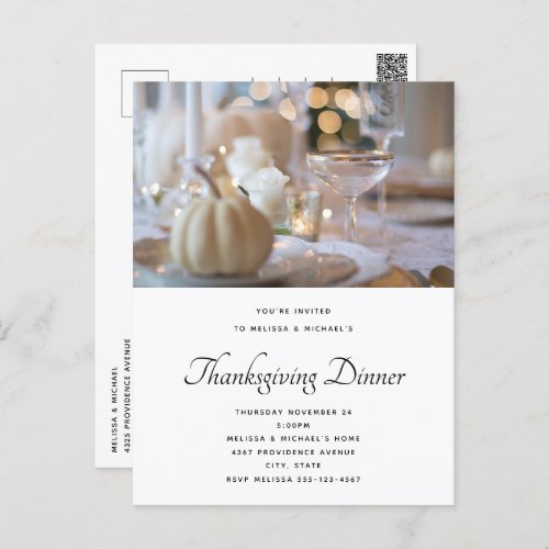 Thanksgiving Table Elegant Place Setting Photo Postcard