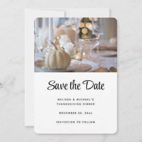 Thanksgiving Table Elegant Place Setting Photo Save The Date