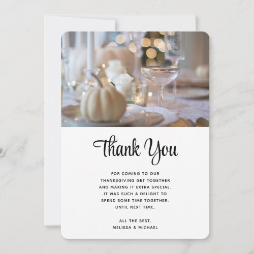 Thanksgiving Table Elegant Place Setting Photo Thank You Card