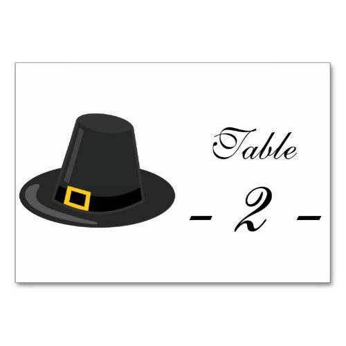 Thanksgiving Table Number Cards _ Pilgrim Hat