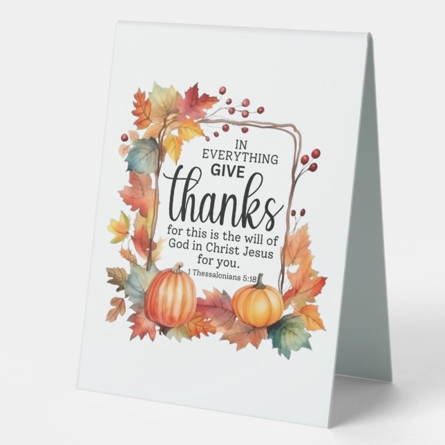 Thanksgiving table tent prayer (Front)