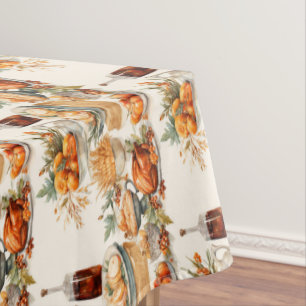 Thanksgiving Tablecloth Decor Elegant Dinner