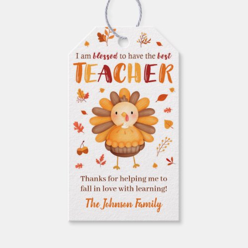 Thanksgiving Teacher Appreciation Gift Tags