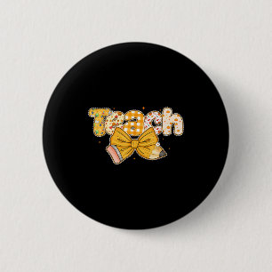 Thanksgiving Teacher Pencil Bow Fall One Thankful  Button