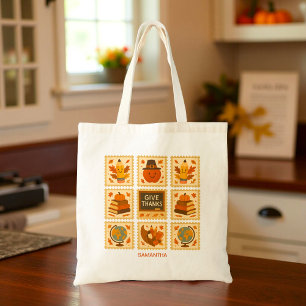 Thanksgiving Teacher Stamp Collage   Autumn Tote Bag