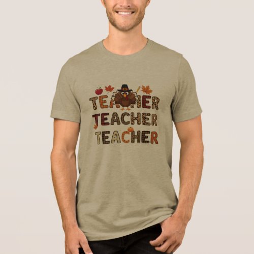 Thanksgiving Teacher  Tri_Blend Shirt