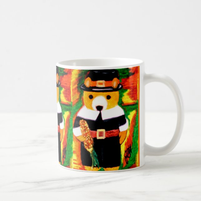 THANKSGIVING,TEDDY BEAR,PILGRIM mug (Right)