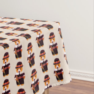 THANKSGIVING TEDDY BEAR PILGRIM  TABLECLOTH
