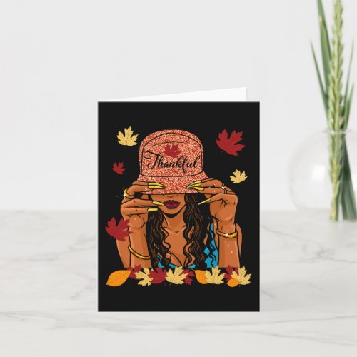 Thanksgiving Thankful Afro African American Autumn Card