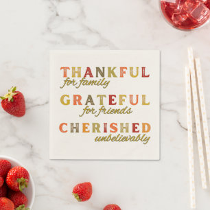 Thanksgiving Thankful for Family and Friends  Napkins