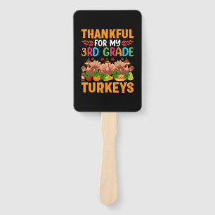 Thanksgiving Thankful For My 3rd Grade Turkeys Hand Fan