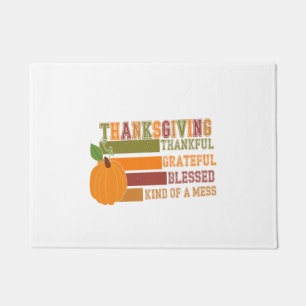 Thanksgiving Thankful Grateful Blessed Doormat
