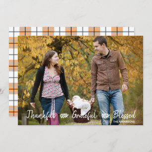 Thanksgiving Thankful Grateful Blessed Flannel Invitation