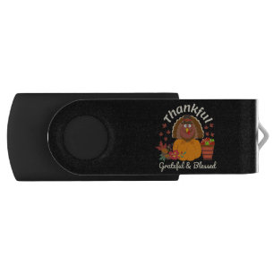 Thanksgiving Thankful Grateful & Blessed Flash Drive
