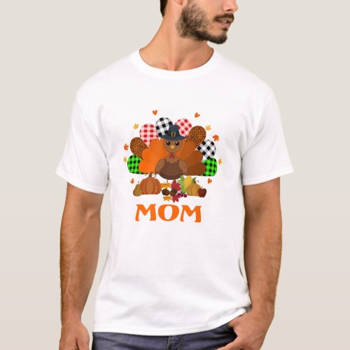 Thanksgiving Thankful Grateful Blessed momTurkey T_Shirt