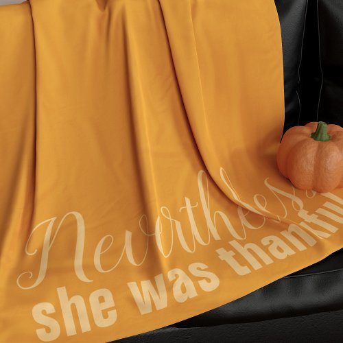 Thanksgiving Thankful Orange Fleece Blanket