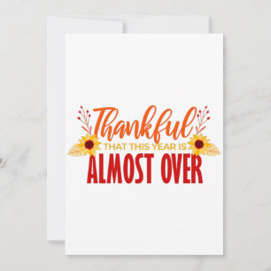 thanksgiving thankful this year is over floral invitation