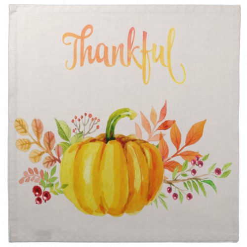 Thanksgiving Thankful Watercolors Napkin