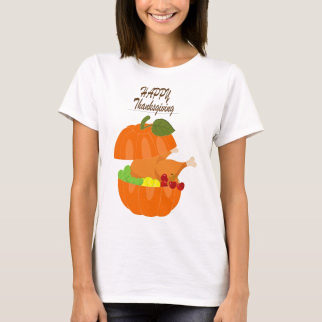 Thanksgiving theme design elements T-Shirt (Front)