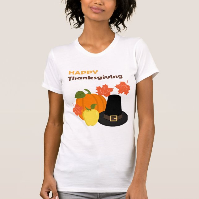 Thanksgiving theme design elements T-Shirt (Front)