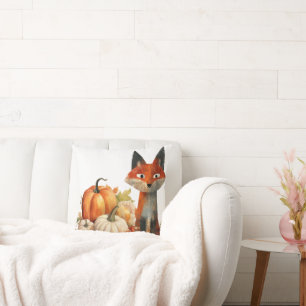 Thanksgiving Themed Throw Pillow with Cute Animal
