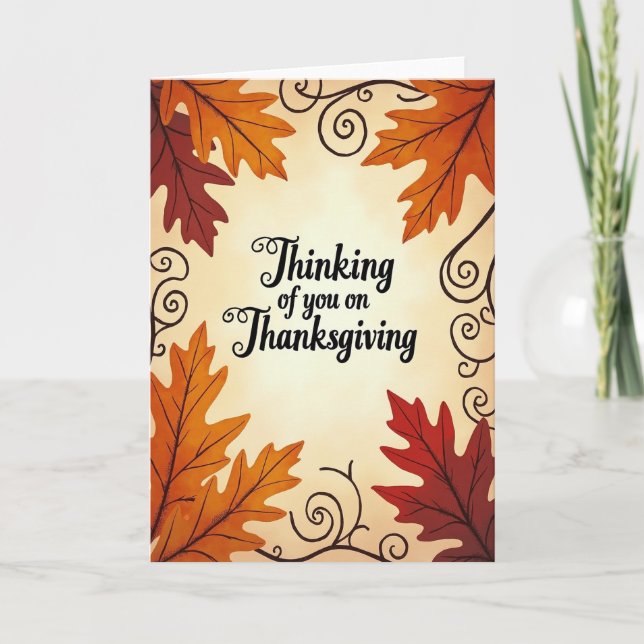 Thanksgiving Thoughts Leaf Card (Front)