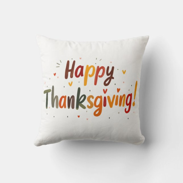 Thanksgiving Throw Pillow (Back)