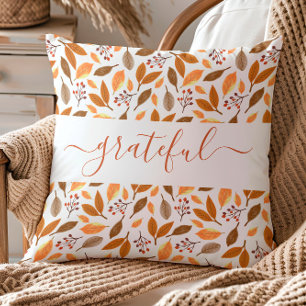 Thanksgiving Throw Pillow Gratefull Home Decor