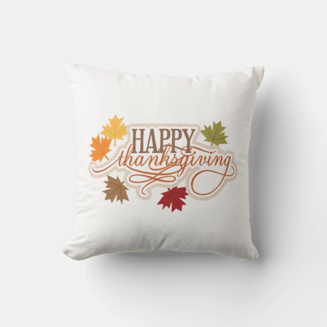 Thanksgiving Throw Pillow/Happy Thanksgiving Throw Pillow (Front)