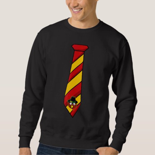 Thanksgiving Tie Turkey Graphic Minimalist Sweatshirt