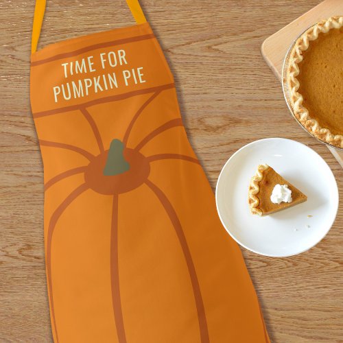 Thanksgiving Time for Pumpkin Pie Orange Apron