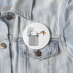 Thanksgiving Tired Turkey in Cooking Pot Humor Button