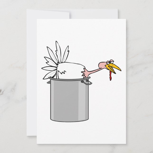 Thanksgiving Tired Turkey in Cooking Pot Humor  Invitation (Front)