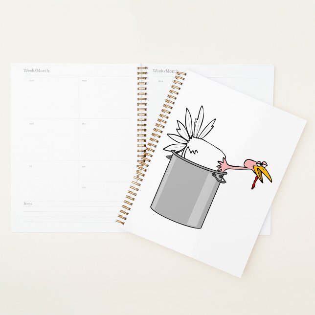 Thanksgiving Tired Turkey in Cooking Pot Humor  Planner (Creator Uploaded)