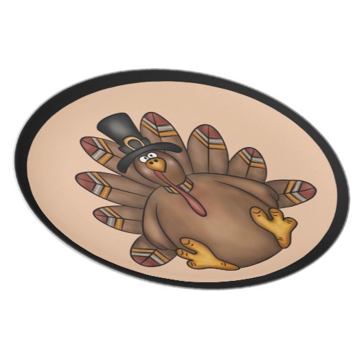 Thanksgiving Tom Turkey Holiday Dinner Plate (Right Side)