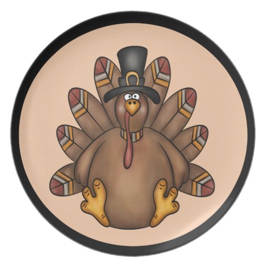 Thanksgiving Tom Turkey Holiday Dinner Plate (Front)