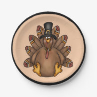 Thanksgiving Tom Turkey Holiday Paper Plate