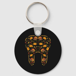 Thanksgiving Tooth Cute Fall Teeth Dental Dentist  Keychain