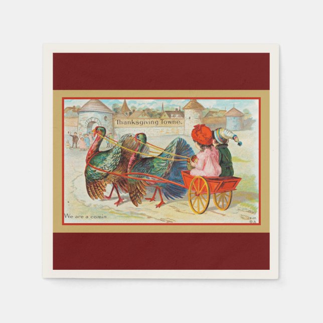 Thanksgiving Towne, Greetings! Napkins (Front)