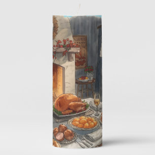 Thanksgiving,Traditional dishes, Autumn Table, Pillar Candle