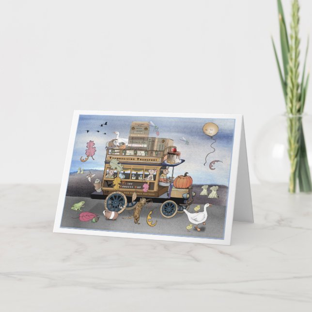 Thanksgiving Transport (with pies) Omnibus Card (Front)
