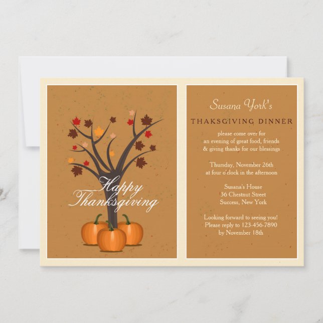 Thanksgiving Tree Invitation (Front)