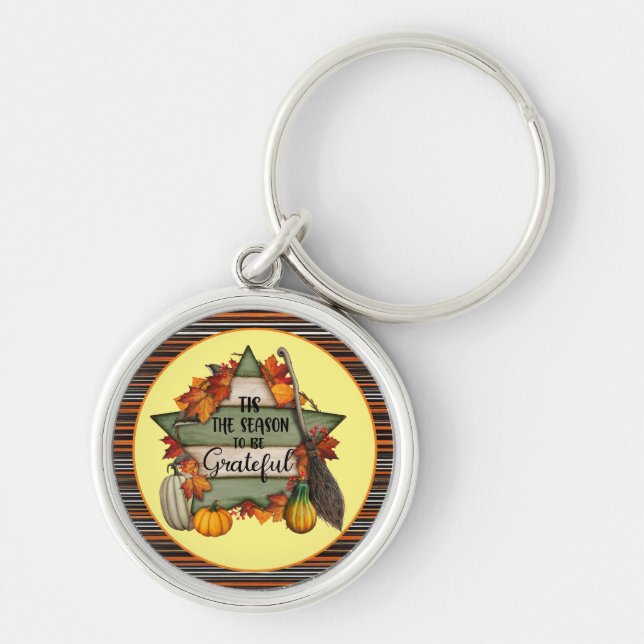 Thanksgiving Trendy Beautiful Autumn Collection Keychain (Front)