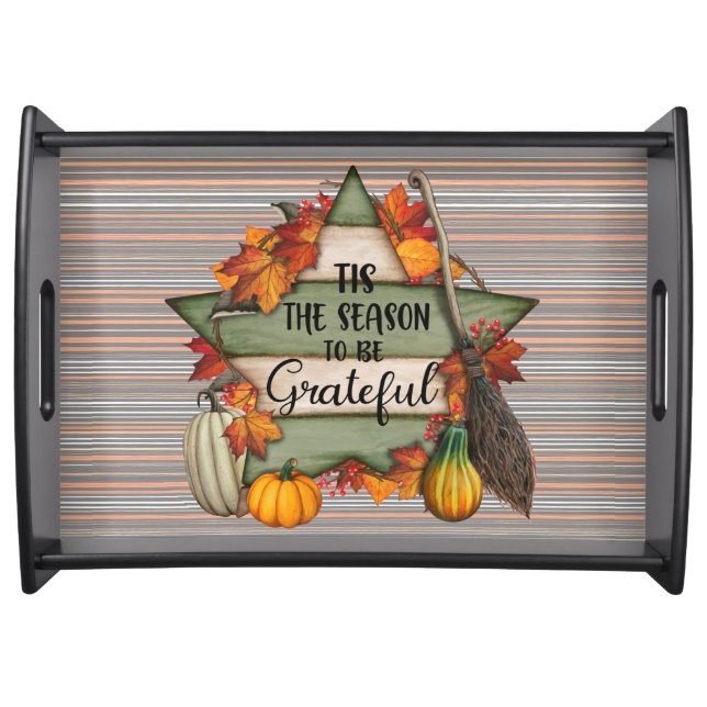 Thanksgiving Trendy Beautiful Autumn Collection Serving Tray (Front)