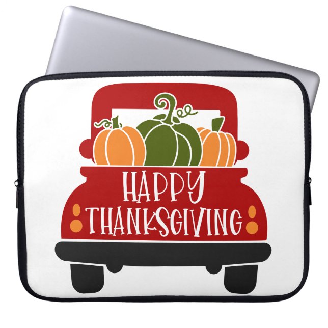 Thanksgiving Truck Laptop Sleeve (Front)