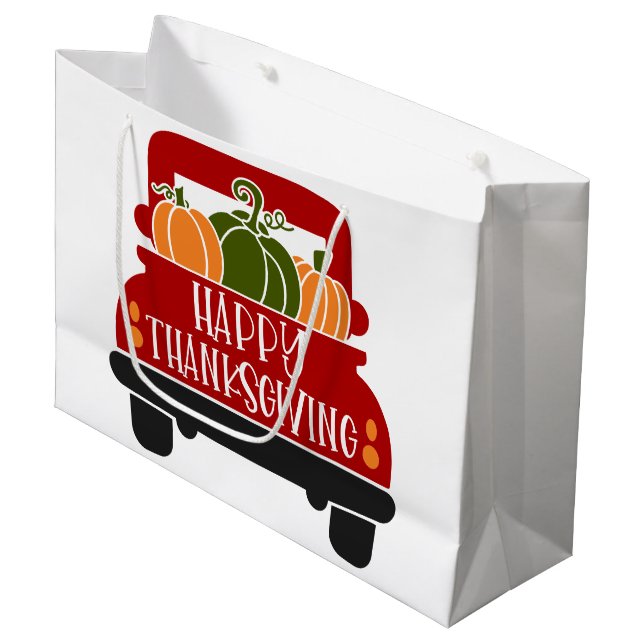 Thanksgiving Truck Large Gift Bag (Front Angled)