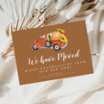 thanksgiving truck moving announcement postcard<br><div class="desc">fall happy thanksgiving watercolor pumpkin truck design.</div>