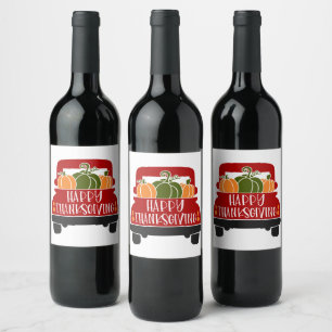 Thanksgiving Truck Wine Label